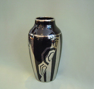 Vase___Keramik mit Silberdekor___1930 
